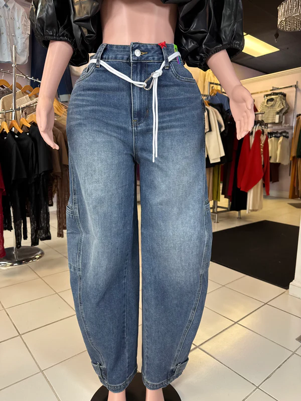 STONE ROPE BELT DENIM