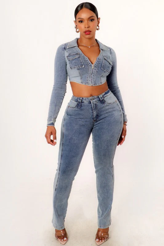 denim set